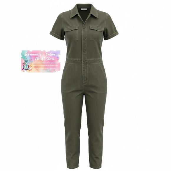 Celebrity Pink Pants - Celebrity Pink Olive Green Utility Jumpsuit Short Sleeve Boiler Suit XL